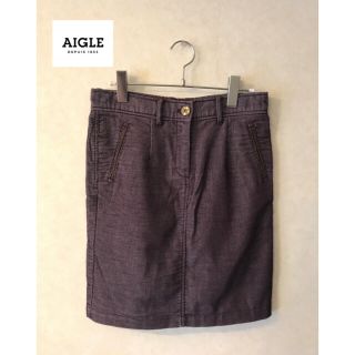 エーグル(AIGLE)の新品タグ付♪AIGLE エーグル コーデュロイスカート Ｓ☆パープル☆秋冬(登山用品)