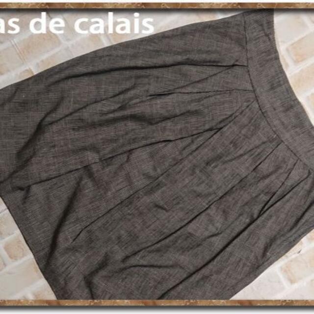 pas de calais(パドカレ)のパドカレ　麻綿グレンチェックスカート レディースのスカート(ひざ丈スカート)の商品写真