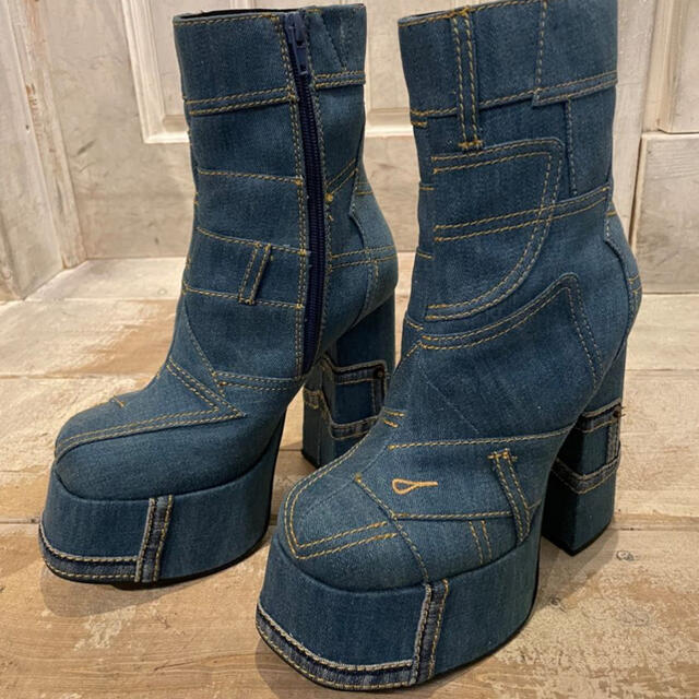 Jeffrey Campbell デニムステッチロンドンブーツ