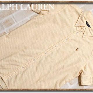 ラルフローレン(Ralph Lauren)のラルフローレン　刺繍入りストライプシャツシャツ　黄×白(シャツ/ブラウス(半袖/袖なし))