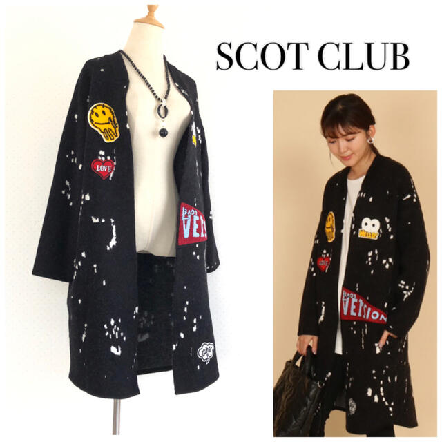 SCOT CLUB　ワッペンニットジャケット