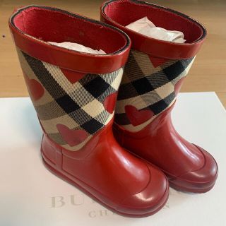 バーバリー(BURBERRY)のバーバリーチルドレン　ハート　レインブーツ　EU25(長靴/レインシューズ)