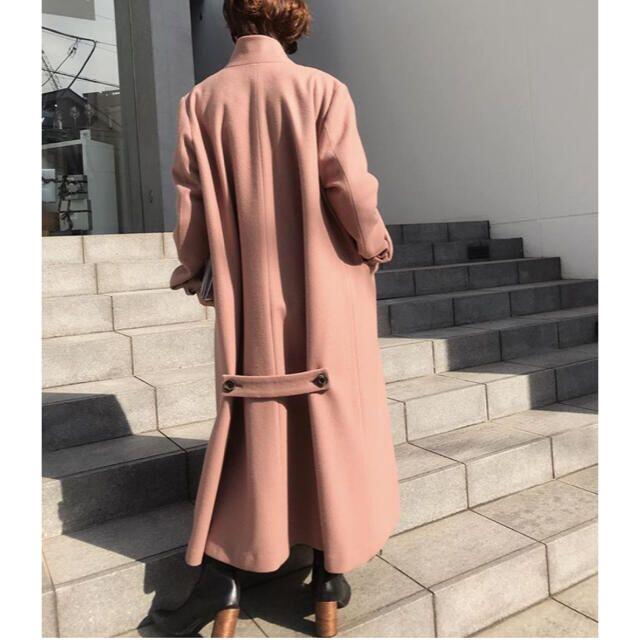 ロングコート美品 着１回 STAND COLLAR TAILORED COATピンク