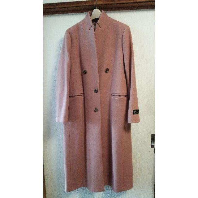 ロングコート美品 着１回 STAND COLLAR TAILORED COATピンク