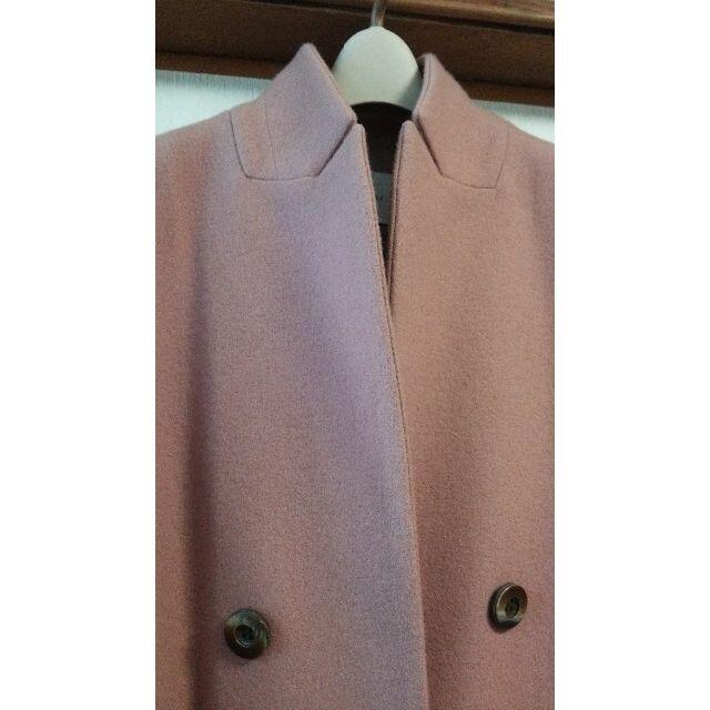 ロングコート美品 着１回 STAND COLLAR TAILORED COATピンク