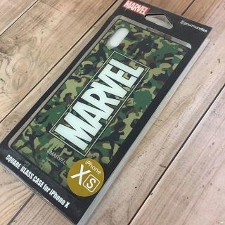 マーベル(MARVEL)のMARVEL iPhoneX/Xs 硬質ガラス素材 スマホケース MV131D(iPhoneケース)