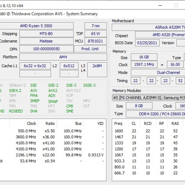 GTX1660super Ryzen5 3500 16G M.2SSD512G