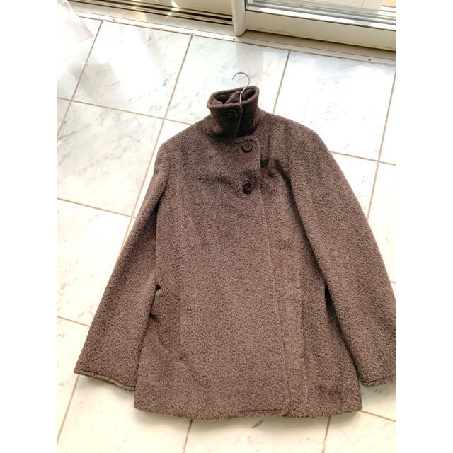 Agnona(アニオナ)のアニオナ　アルパカ　Pコート　サイズ42 ブラウン レディースのジャケット/アウター(ピーコート)の商品写真
