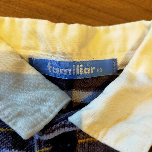 familiar(ファミリア)のFamiliar　ラガーシャツ　サイズ80 キッズ/ベビー/マタニティのベビー服(~85cm)(シャツ/カットソー)の商品写真