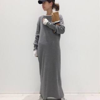 アパルトモンドゥーズィエムクラス(L'Appartement DEUXIEME CLASSE)のアパルトモン　Rib Knit ワンピース　グレー(ロングワンピース/マキシワンピース)