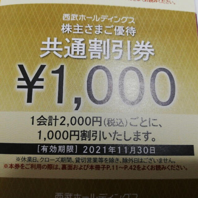 西武 株主優待券 共通割引券 10000円分　西武ゆうえんち チケットの施設利用券(遊園地/テーマパーク)の商品写真