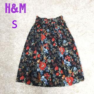 エイチアンドエム(H&M)のエイチアンドエム H&M スカート Sサイズ 花柄(ひざ丈スカート)