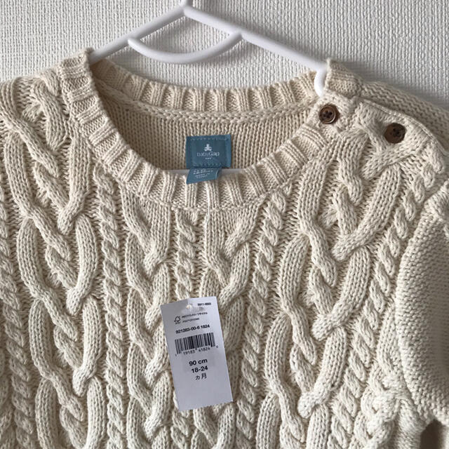 babyGAP(ベビーギャップ)の新品　ケーブルニット  ロンパース  90 キッズ/ベビー/マタニティのベビー服(~85cm)(ロンパース)の商品写真