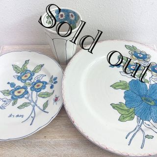 アンソロポロジー(Anthropologie)の【Sold out】Anthropologie*青いお花のお皿などセット(食器)