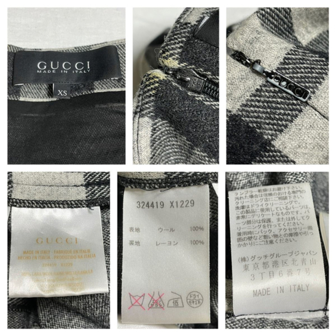 GUCCI - 本物 グッチ チェック柄 ギャザー ワンピース ドレス XS GUCCI - 本物 グッチ チェック柄 ギャザー ワンピース ドレス XS