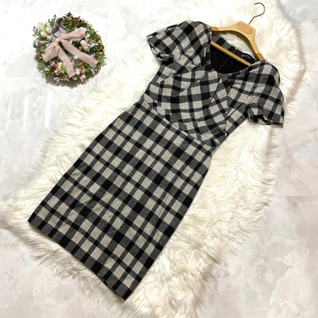 GUCCI - 本物 グッチ チェック柄 ギャザー ワンピース ドレス XS GUCCI - 本物 グッチ チェック柄 ギャザー ワンピース ドレス XS