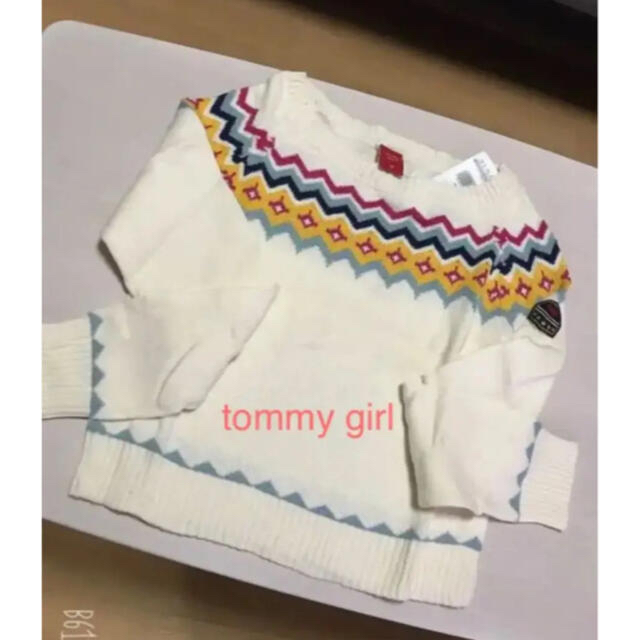 tommy girl(トミーガール)のtommy girl❤︎ホワイト＆ネイビー薄手ニット 新品 レディースのトップス(ニット/セーター)の商品写真