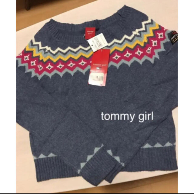 tommy girl(トミーガール)のtommy girl❤︎ホワイト＆ネイビー薄手ニット 新品 レディースのトップス(ニット/セーター)の商品写真