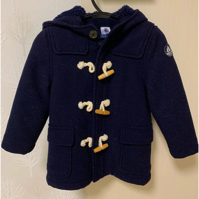 PETIT BATEAU(プチバトー)のプチバトー　ダッフルコート　3ans/95cm キッズ/ベビー/マタニティのキッズ服男の子用(90cm~)(コート)の商品写真