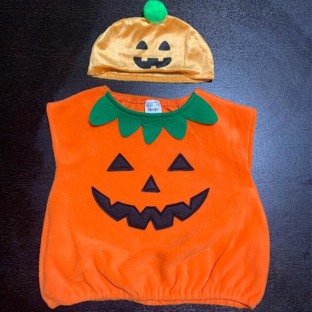 ハロウィン　かぼちゃ　コスプレ　帽子 キッズ/ベビー/マタニティのベビー服(~85cm)(その他)の商品写真