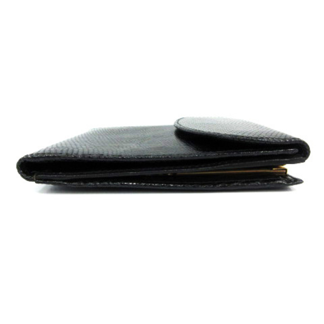 Bally(バリー)のバリー 二つ折り財布 財布 ウォレット がま口 クロコダイル柄 小銭入れ 黒 レディースのファッション小物(財布)の商品写真