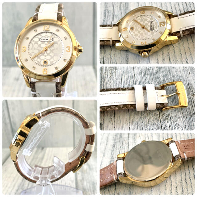 COACH(コーチ)の【電池交換済み】COACH コーチ 腕時計 ゴールド シグネチャー デイト メンズの時計(腕時計(アナログ))の商品写真
