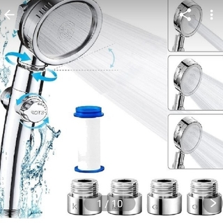 シャワーヘッド 節水 増圧 水量調節 3段階モード 塩素除去  極細水流 浄水(タオル/バス用品)