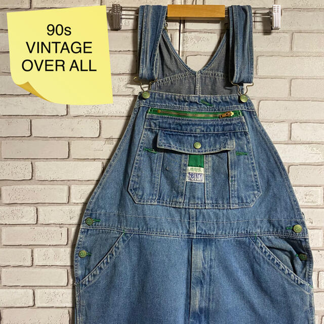 90s 古着 リバティー オーバーオール デニム サロペット ビッグシルエット メンズのパンツ(サロペット/オーバーオール)の商品写真