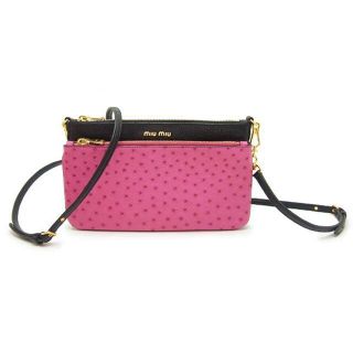 ミュウミュウ(miumiu)のミュウミュウ ショルダーバッグ オーストリッチ RP0369(ショルダーバッグ)