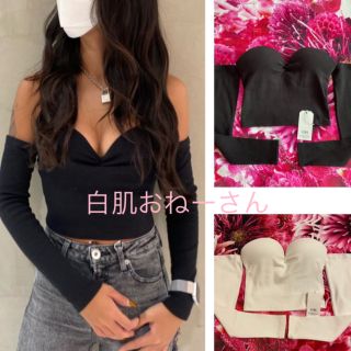 送料無料の通販 GYDA - GYDA♡リブベアロンT♡ブラック＆ホワイト♡2点SETの カットソー(長袖/七分)