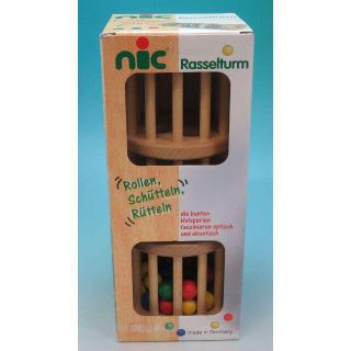 NIC ニック社 Rasselturm ドラム玉落とし 木製ラトル（ガラガラ）(がらがら/ラトル)