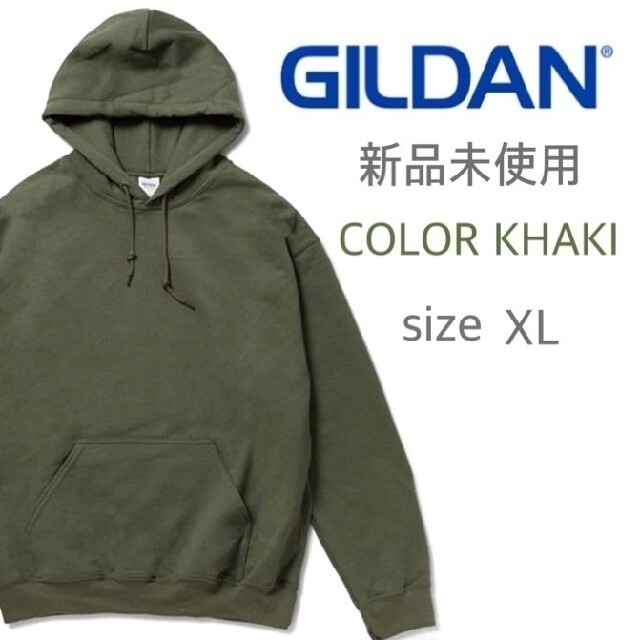 GILDAN(ギルタン)の新品未使用 ギルダン 無地 裏起毛 プルオーバーパーカー ミリタリー XL メンズのトップス(パーカー)の商品写真