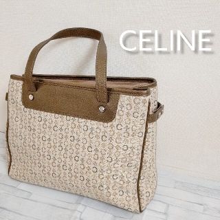 セリーヌ(celine)の美品　CELINE セリーヌ  Cマカダム 総柄　 ハンドバッグ キャンバス(ハンドバッグ)