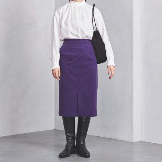 ユナイテッドアローズ(UNITED ARROWS)のタグ付き新品　ユナイテッドアローズ  フェイクスエードタイトスカート(ひざ丈スカート)