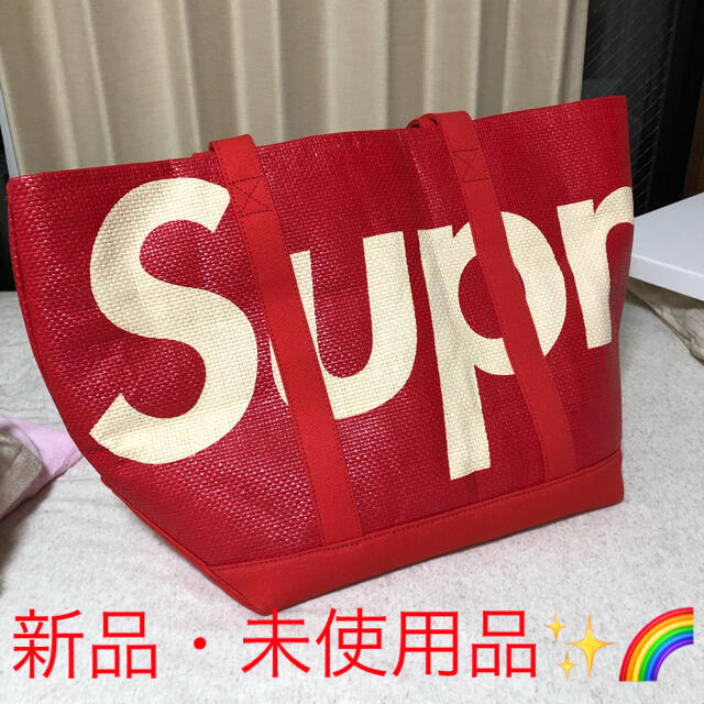 新品✨✨ Supreme Raffia Tote "Red"