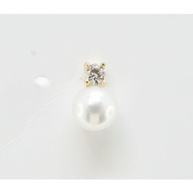 新K18アコヤベビーパールダイヤピアス4.7ｍｍD:0.06ct