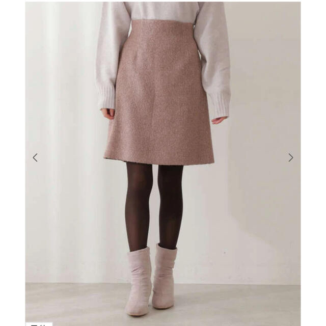 PROPORTION BODY DRESSING(プロポーションボディドレッシング)の新品未使用タグ付き♡ニュアンスツイード台形ミニスカート モカピンク XS レディースのスカート(ミニスカート)の商品写真