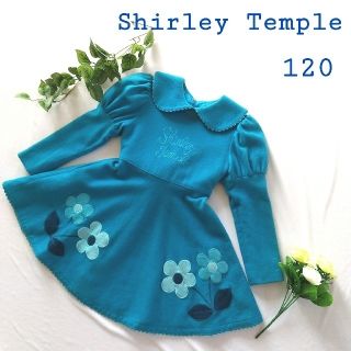 シャーリーテンプル(Shirley Temple)のシャーリーテンプル　Shirley Temple 長袖　ワンピース　花アップリ(ワンピース)