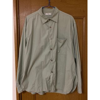 美品【WYM LIDNM】TENCEL/COTTON BASIC SHIRT 緑(シャツ)