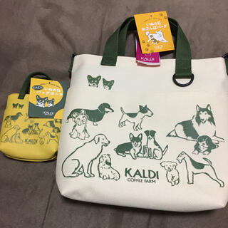 カルディ(KALDI)のカルディ KALDI 犬の日 おさんぽバッグ トートバッグ ミニトート(ショルダーバッグ)