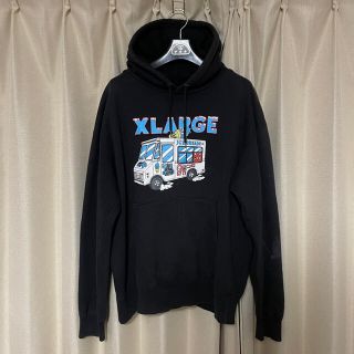 エクストララージ(XLARGE)のXLARGE ICECREAM PULLOVER HOODEDパーカー　L 黒(パーカー)