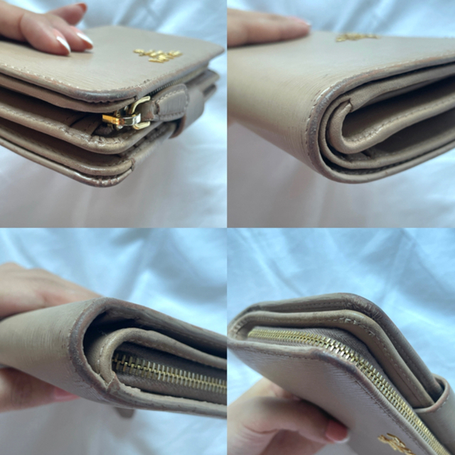 PRADA(プラダ)のPRADA 二つ折り財布 ピンクベージュ レディースのファッション小物(財布)の商品写真