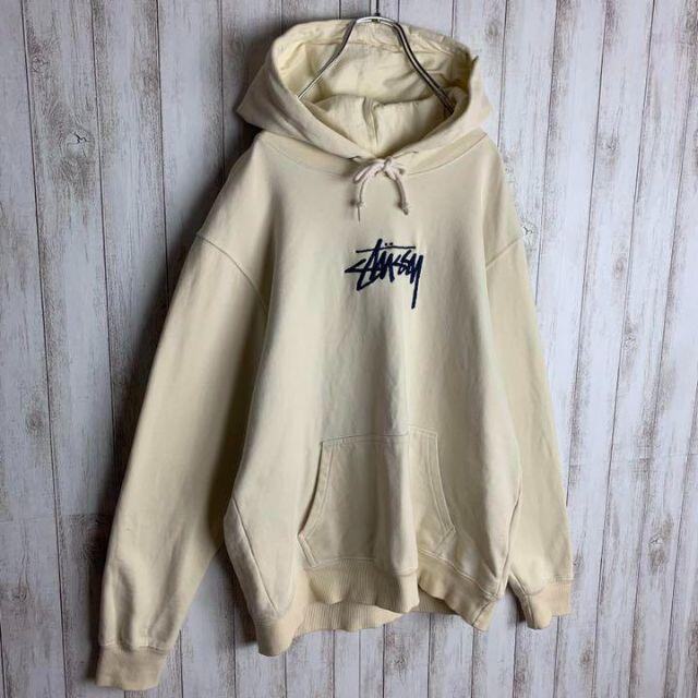 【極美品】STUSSY　センター刺繍ロゴ　超希少カラー　サイズXL　パーカー