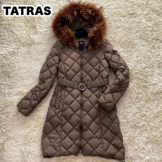 タトラス(TATRAS)の良品 タトラス ロングダウンコート ラクーンファー キルティング 02サイズ(ダウンコート)