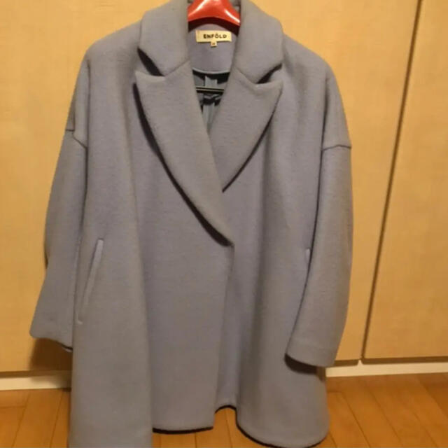 ENFOLD(エンフォルド)のエンフォルド　ショートビーバー　コクーンコート　サイズ38 レディースのジャケット/アウター(ロングコート)の商品写真