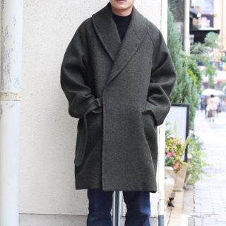 comoli ウールショールカラーコート 18aw