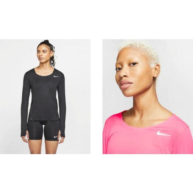 NIKE(ナイキ)のラスト! NIKE ナイキ 長袖 ランニング トップ ネオン 定価6,600円 レディースのトップス(Tシャツ(長袖/七分))の商品写真