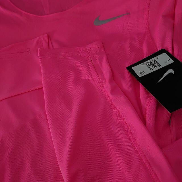 NIKE(ナイキ)のラスト! NIKE ナイキ 長袖 ランニング トップ ネオン 定価6,600円 レディースのトップス(Tシャツ(長袖/七分))の商品写真