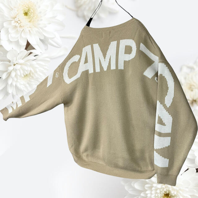 CAMP7 バックロゴ　デカロゴ　袖ロゴ　トレーナー　レディース　L