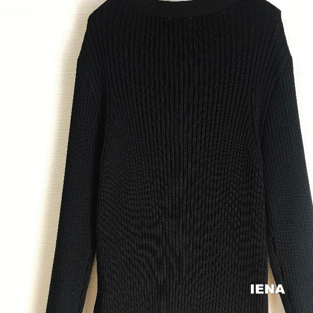 IENA(イエナ)の【IENA】イエナ 18-19AW ブラック プリーツリブ カーディガン レディースのトップス(カーディガン)の商品写真